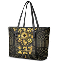 Philippines Independence Day Leather Tote Bag Filipinos Sun Star Tribal