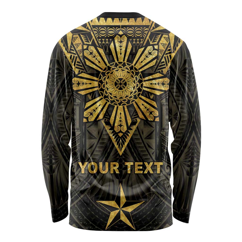Personalised Philippines Independence Day Long Sleeve Shirt Filipinos Sun Star Tribal