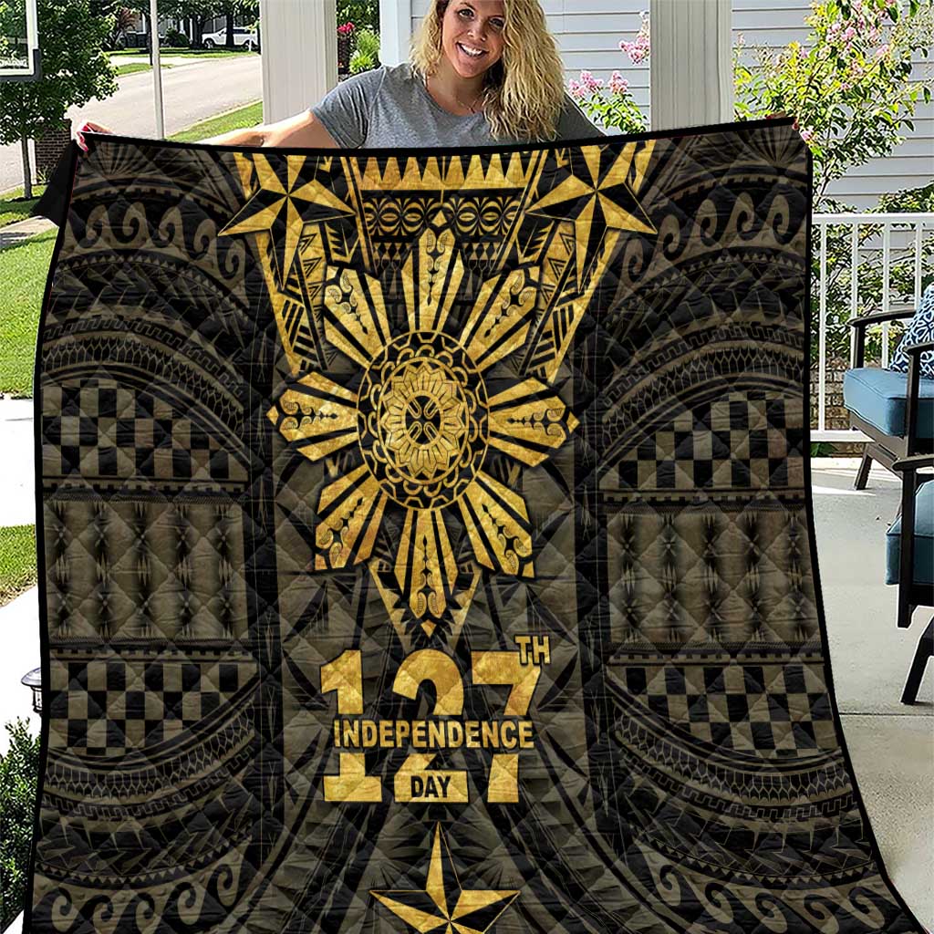 Philippines Independence Day Quilt Filipinos Sun Star Tribal LT05 Gold - Polynesian Pride