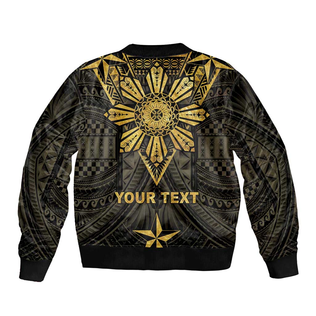 Personalised Philippines Independence Day Sleeve Zip Bomber Jacket Filipinos Sun Star Tribal LT05 - Polynesian Pride