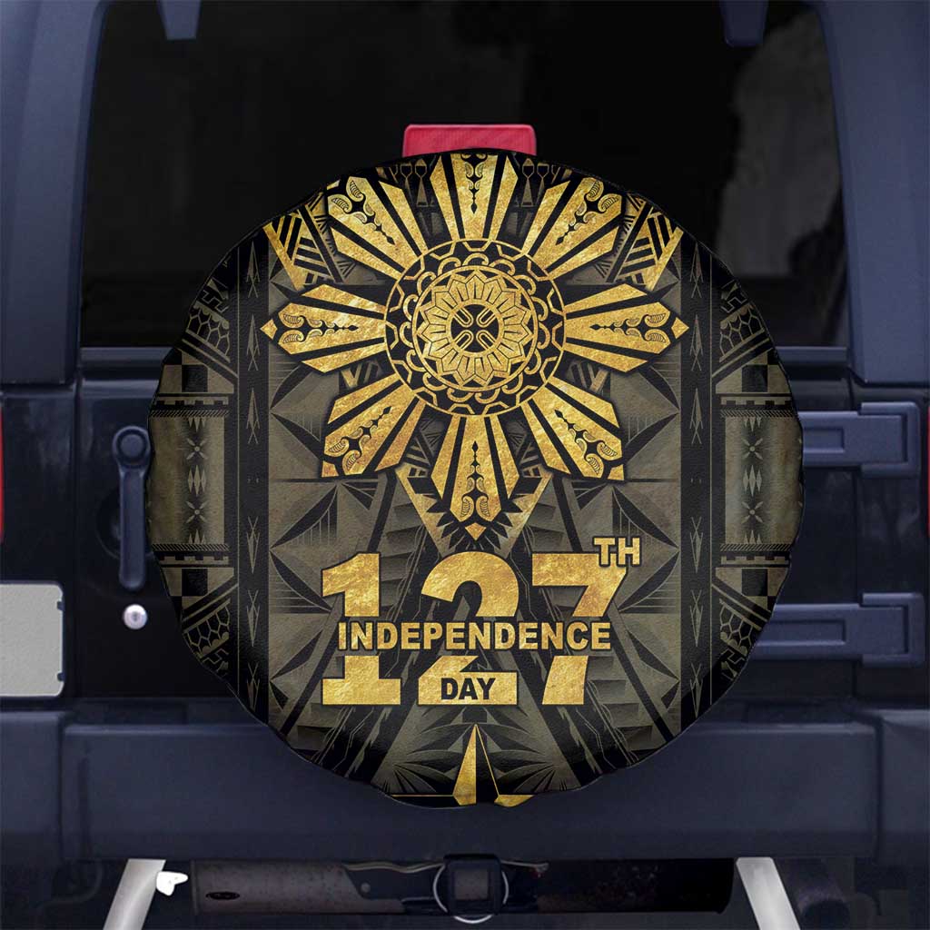 Philippines Independence Day Spare Tire Cover Filipinos Sun Star Tribal LT05 No hole Gold - Polynesian Pride