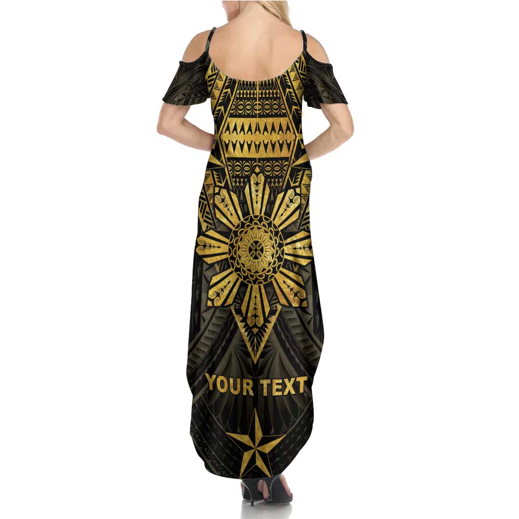 Personalised Philippines Independence Day Summer Maxi Dress Filipinos Sun Star Tribal