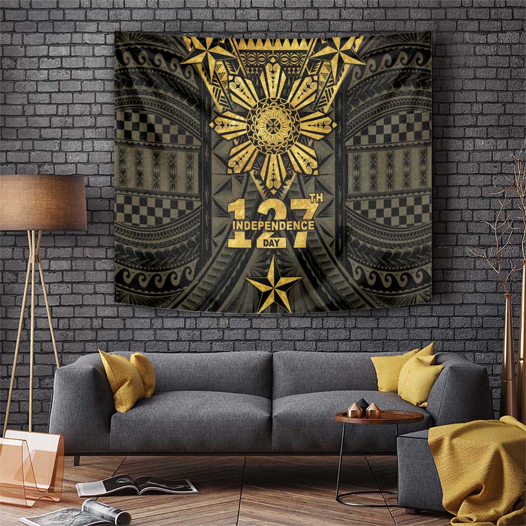 Philippines Independence Day Tapestry Filipinos Sun Star Tribal LT05 Gold - Polynesian Pride