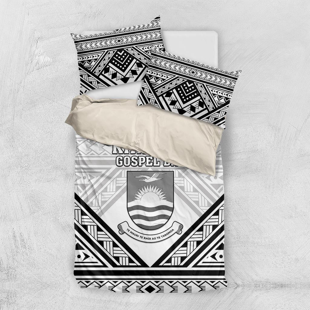 Kiribati Gospel Day Bedding Set Coat Of Arms Polynesian Pattern