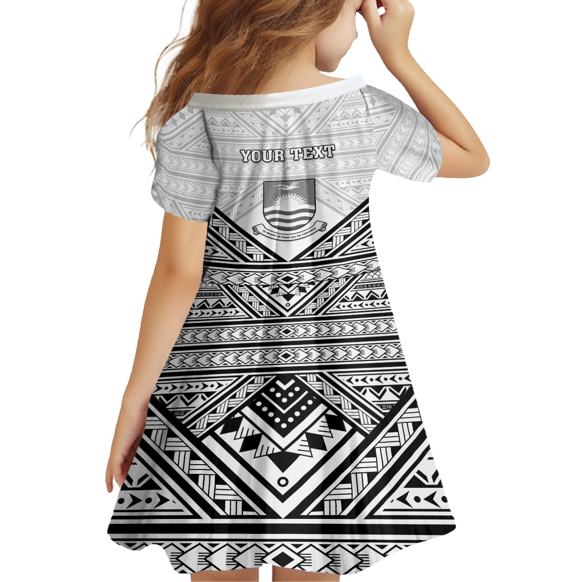 Personalised Kiribati Gospel Day Family Matching Off Shoulder Maxi Dress and Hawaiian Shirt Coat Of Arms Polynesian Pattern