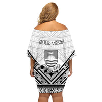 Personalised Kiribati Gospel Day Family Matching Off Shoulder Short Dress and Hawaiian Shirt Coat Of Arms Polynesian Pattern