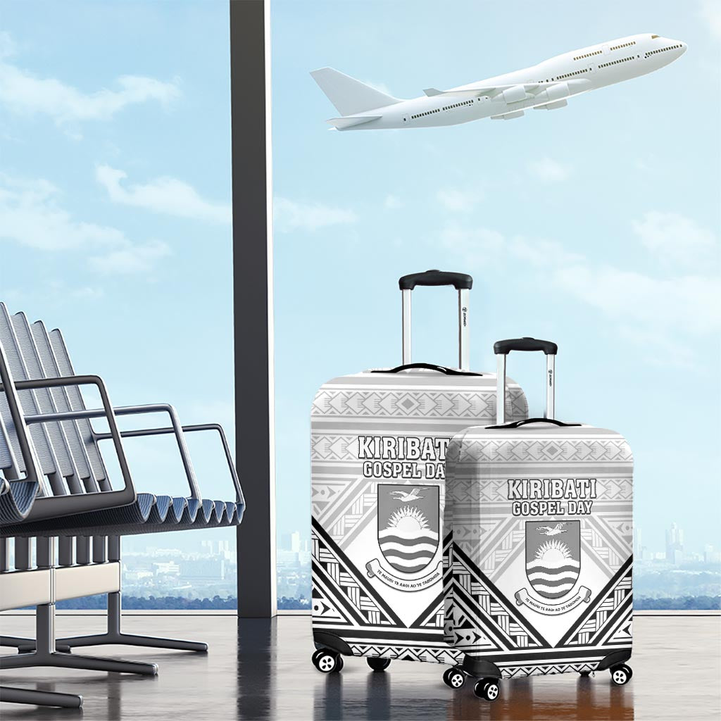 Kiribati Gospel Day Luggage Cover Coat Of Arms Polynesian Pattern