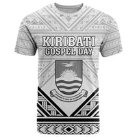 Personalised Kiribati Gospel Day T Shirt Coat Of Arms Polynesian Pattern
