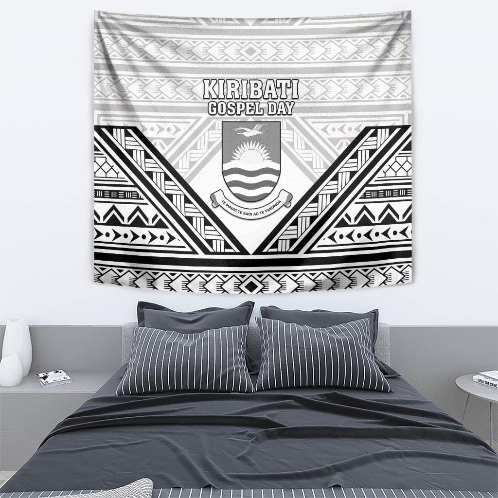Kiribati Gospel Day Tapestry Coat Of Arms Polynesian Pattern