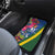Solomon Islands Independence Day Car Mats Coat Of Arms With Tropical Flowers