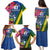 Solomon Islands Independence Day Family Matching Puletasi and Hawaiian Shirt Coat Of Arms With Tropical Flowers