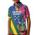 Solomon Islands Independence Day Kid Polo Shirt Coat Of Arms With Tropical Flowers