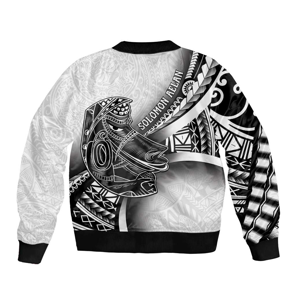 Solomon Islands Nguzunguzu Bomber Jacket Polynesian Tribal Pattern