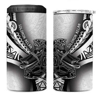 Solomon Islands Nguzunguzu 4 in 1 Can Cooler Tumbler Polynesian Tribal Pattern