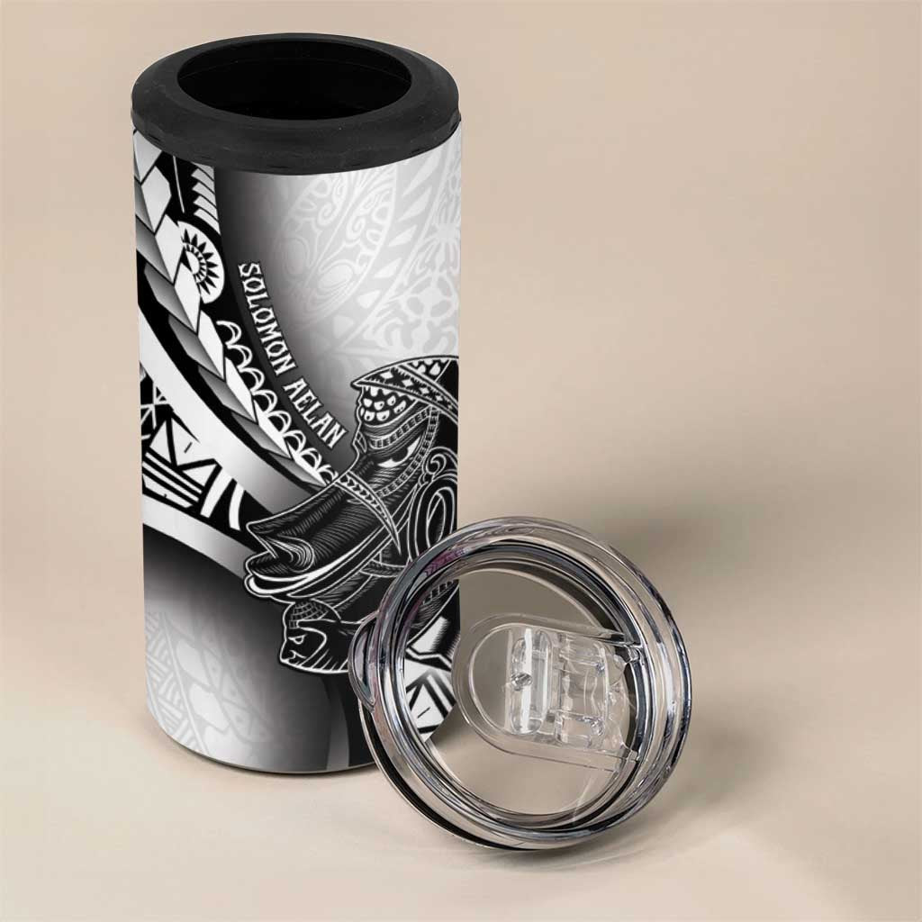 Solomon Islands Nguzunguzu 4 in 1 Can Cooler Tumbler Polynesian Tribal Pattern