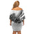 Solomon Islands Nguzunguzu Family Matching Off Shoulder Short Dress and Hawaiian Shirt Polynesian Tribal Pattern