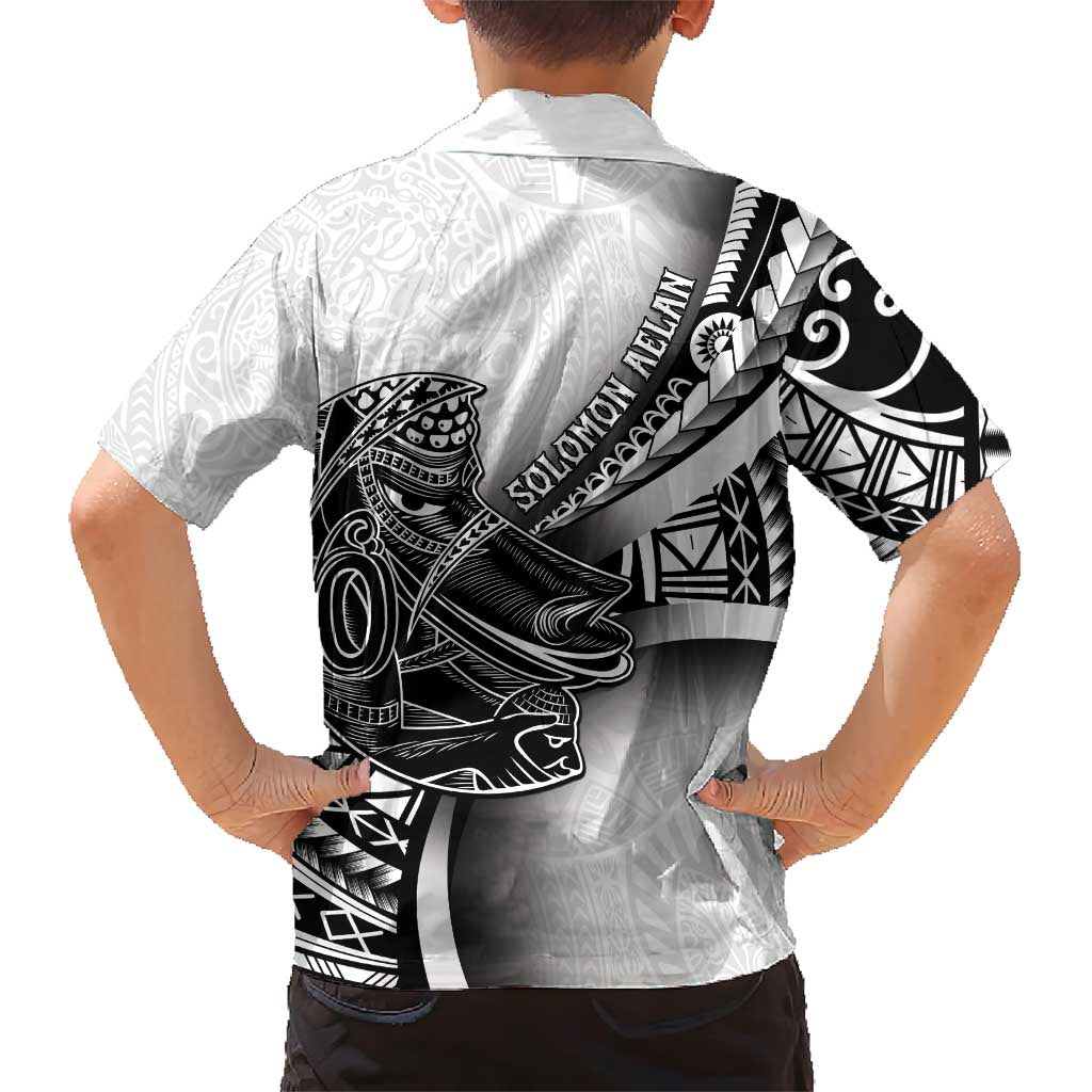 Solomon Islands Nguzunguzu Family Matching Short Sleeve Bodycon Dress and Hawaiian Shirt Polynesian Tribal Pattern