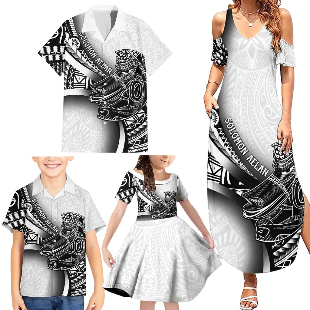 Solomon Islands Nguzunguzu Family Matching Summer Maxi Dress and Hawaiian Shirt Polynesian Tribal Pattern