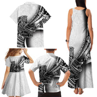 Solomon Islands Nguzunguzu Family Matching Tank Maxi Dress and Hawaiian Shirt Polynesian Tribal Pattern