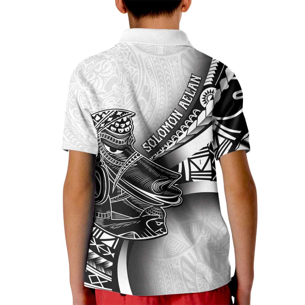 Solomon Islands Nguzunguzu Kid Polo Shirt Polynesian Tribal Pattern