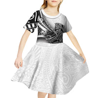 Solomon Islands Nguzunguzu Kid Short Sleeve Dress Polynesian Tribal Pattern