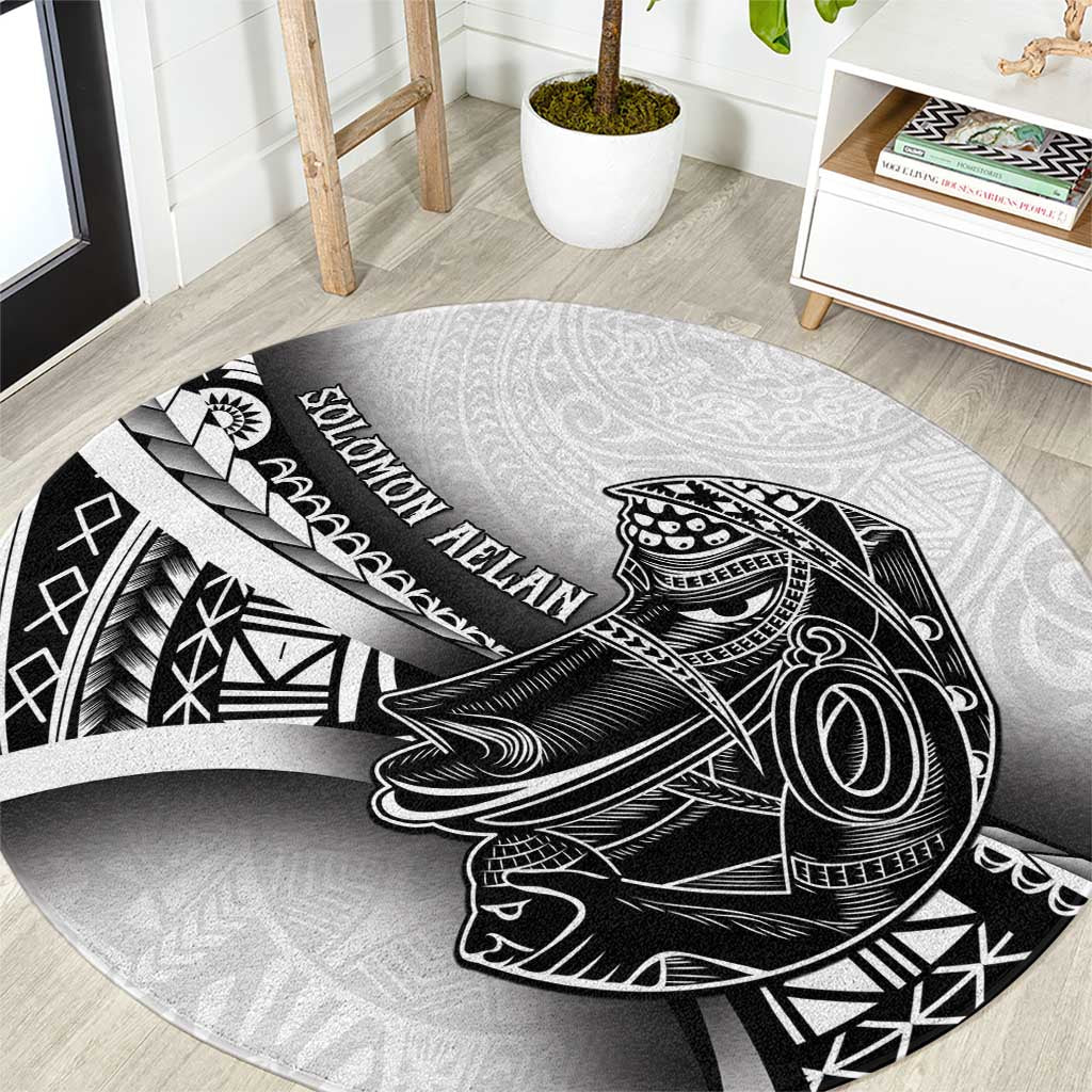 Solomon Islands Nguzunguzu Round Carpet Polynesian Tribal Pattern