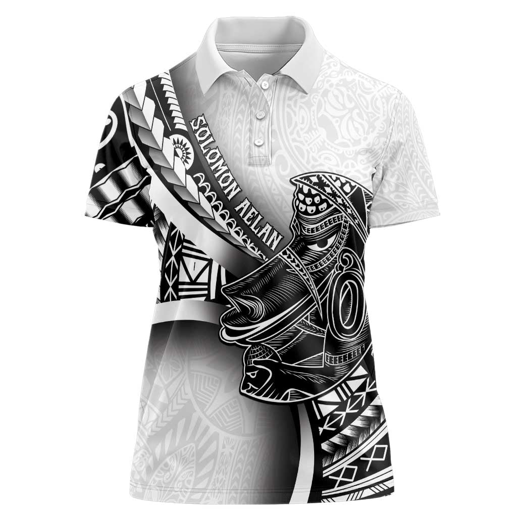 Solomon Islands Nguzunguzu Women Polo Shirt Polynesian Tribal Pattern