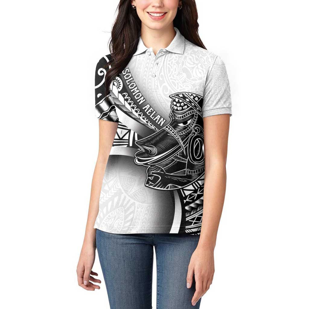 Solomon Islands Nguzunguzu Women Polo Shirt Polynesian Tribal Pattern