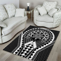 Philippines Batok Tribal Inspired Tattoo Black Area Rug LT05 - Polynesian Pride