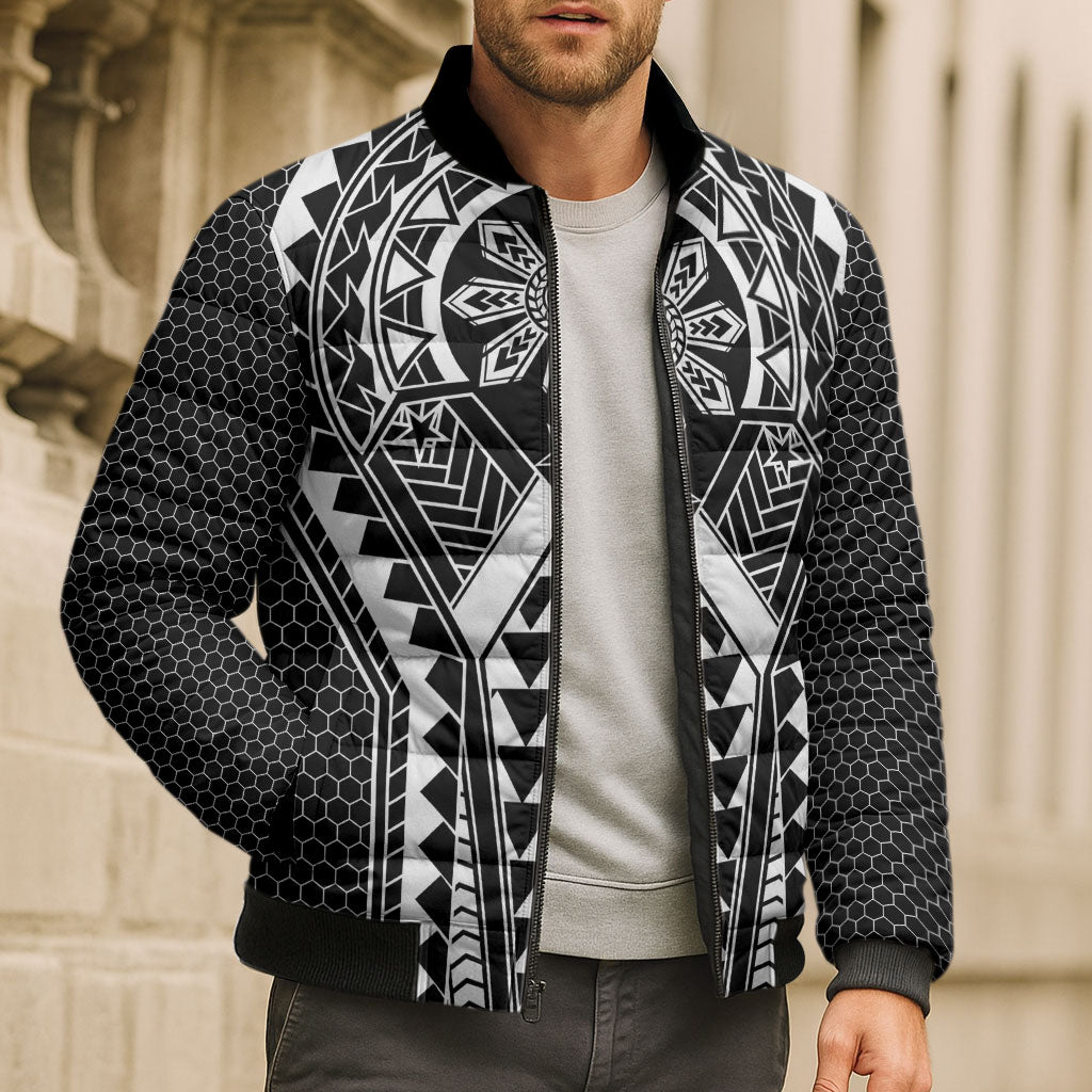 Philippines Batok Tribal Inspired Tattoo Black Bomber Puffer Jacket LT05 - Polynesian Pride