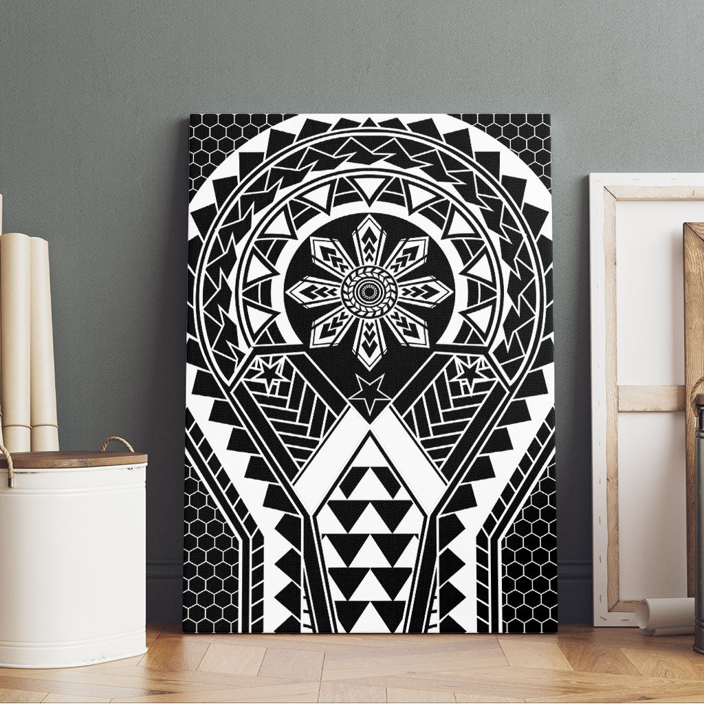 Philippines Batok Tribal Inspired Tattoo Black Canvas Wall Art LT05 - Polynesian Pride