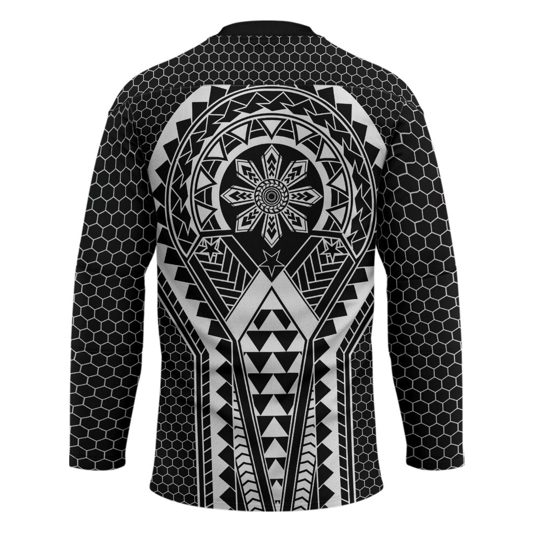 Philippines Batok Tribal Inspired Tattoo Black Hockey Jersey LT05 - Polynesian Pride