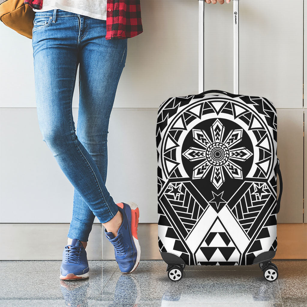 Philippines Batok Tribal Inspired Tattoo Black Luggage Cover LT05 - Polynesian Pride