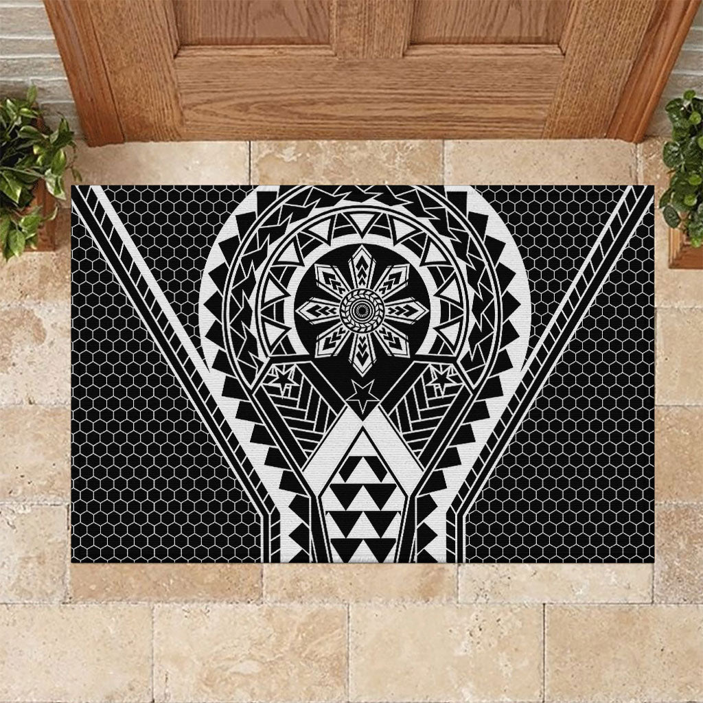 Philippines Batok Tribal Inspired Tattoo Black Rubber Doormat LT05 Black - Polynesian Pride