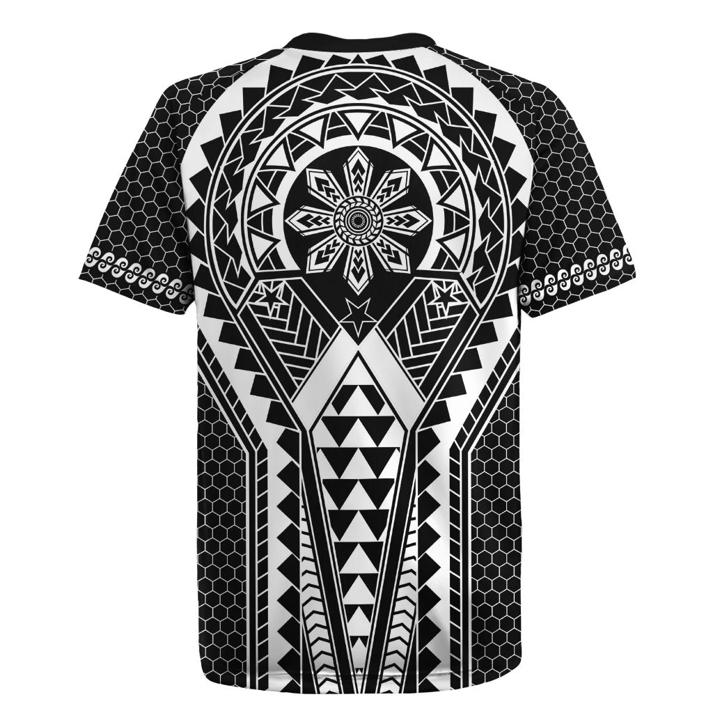 Philippines Batok Tribal Inspired Tattoo Black Rugby Jersey LT05 - Polynesian Pride
