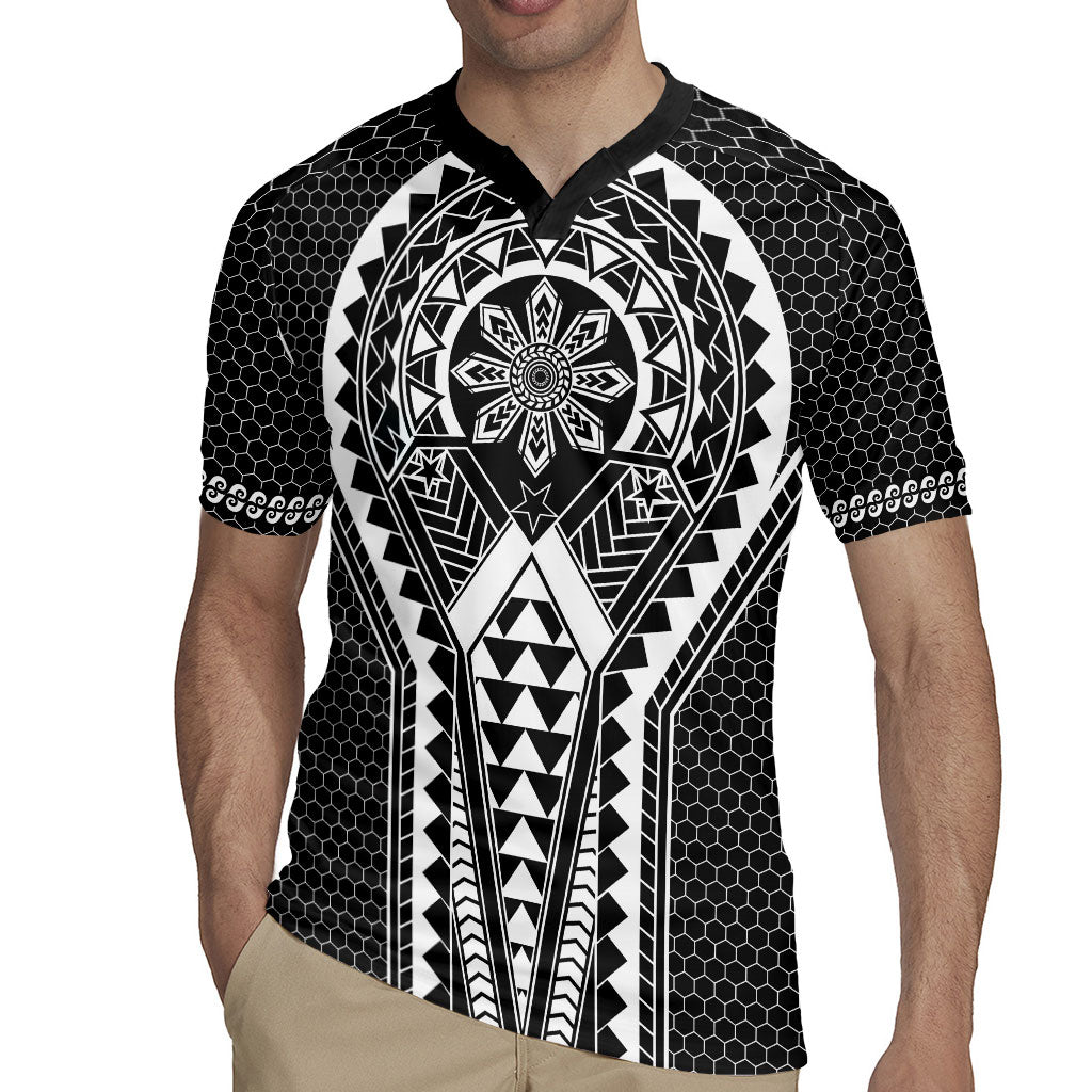 Philippines Batok Tribal Inspired Tattoo Black Rugby Jersey LT05 - Polynesian Pride