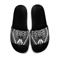 Philippines Batok Tribal Inspired Tattoo Black Slide Sandals LT05 Black - Polynesian Pride