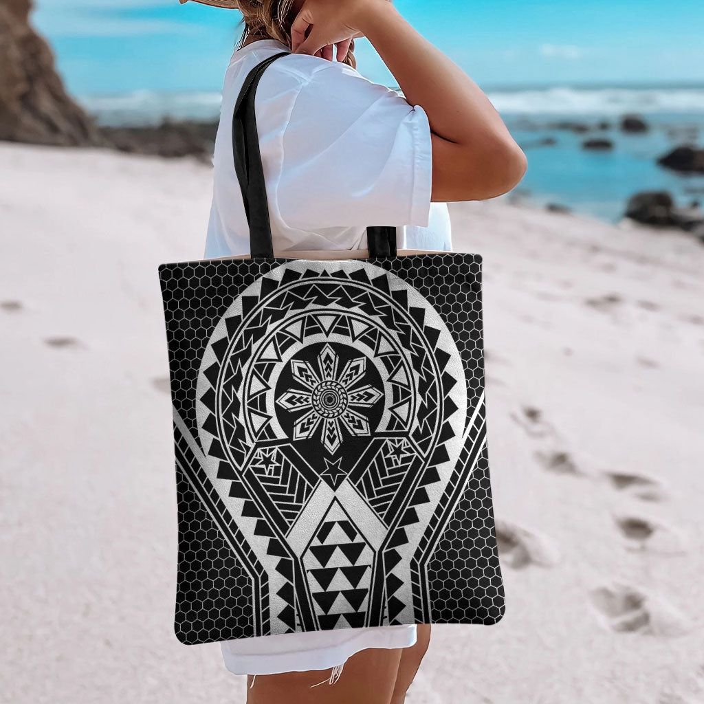 Philippines Batok Tribal Inspired Tattoo Black Tote Bag LT05 - Polynesian Pride