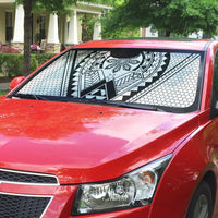 Philippines Batok Tribal Inspired Tattoo White Auto Sun Shade LT05 - Polynesian Pride