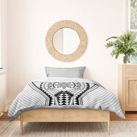 Philippines Batok Tribal Inspired Tattoo White Bedding Set LT05 - Polynesian Pride