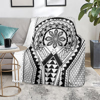 Philippines Batok Tribal Inspired Tattoo White Blanket LT05 - Polynesian Pride