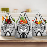 Philippines Batok Tribal Inspired Tattoo White Grocery Bag LT05 3-pack One Size White - Polynesian Pride