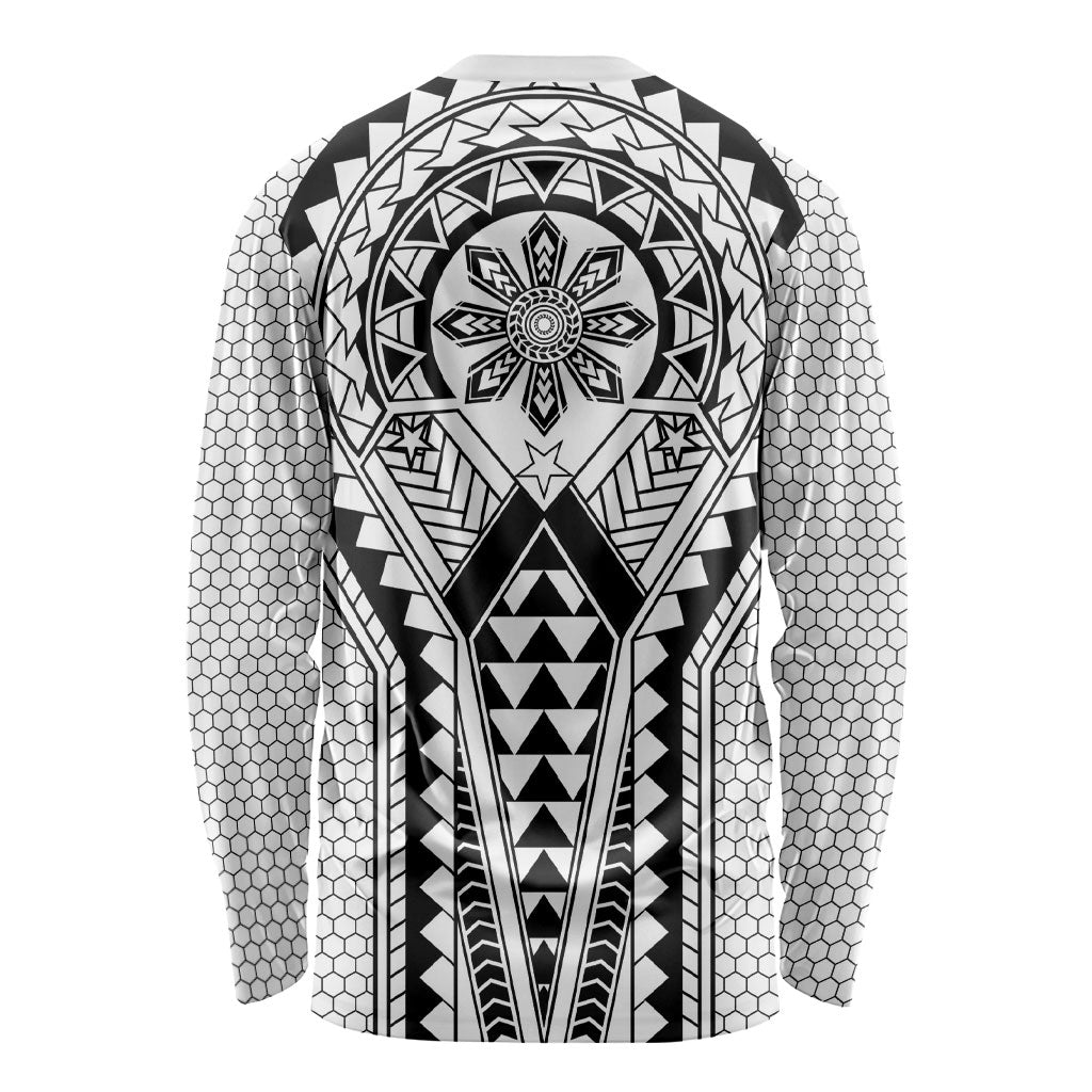 Philippines Batok Tribal Inspired Tattoo White Long Sleeve Shirt LT05 - Polynesian Pride