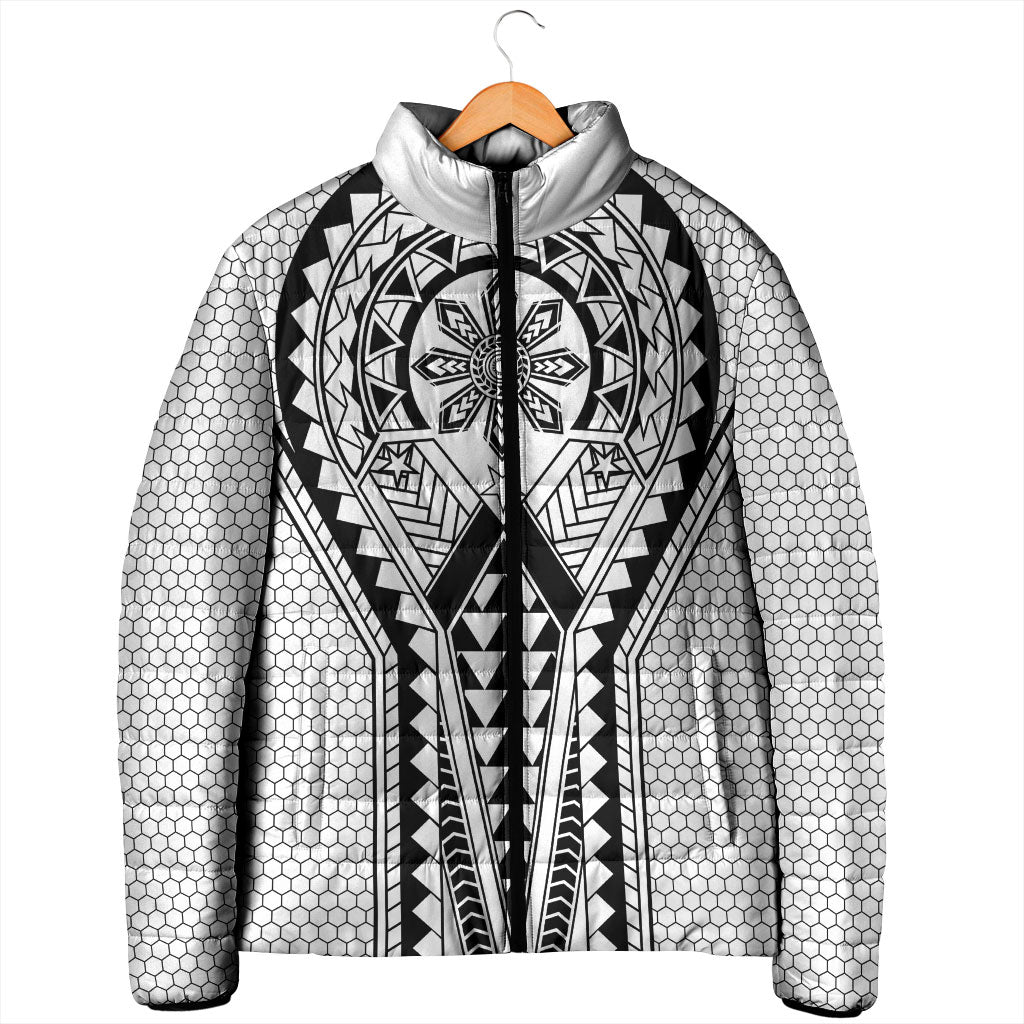 Philippines Batok Tribal Inspired Tattoo White Padded Jacket LT05 - Polynesian Pride