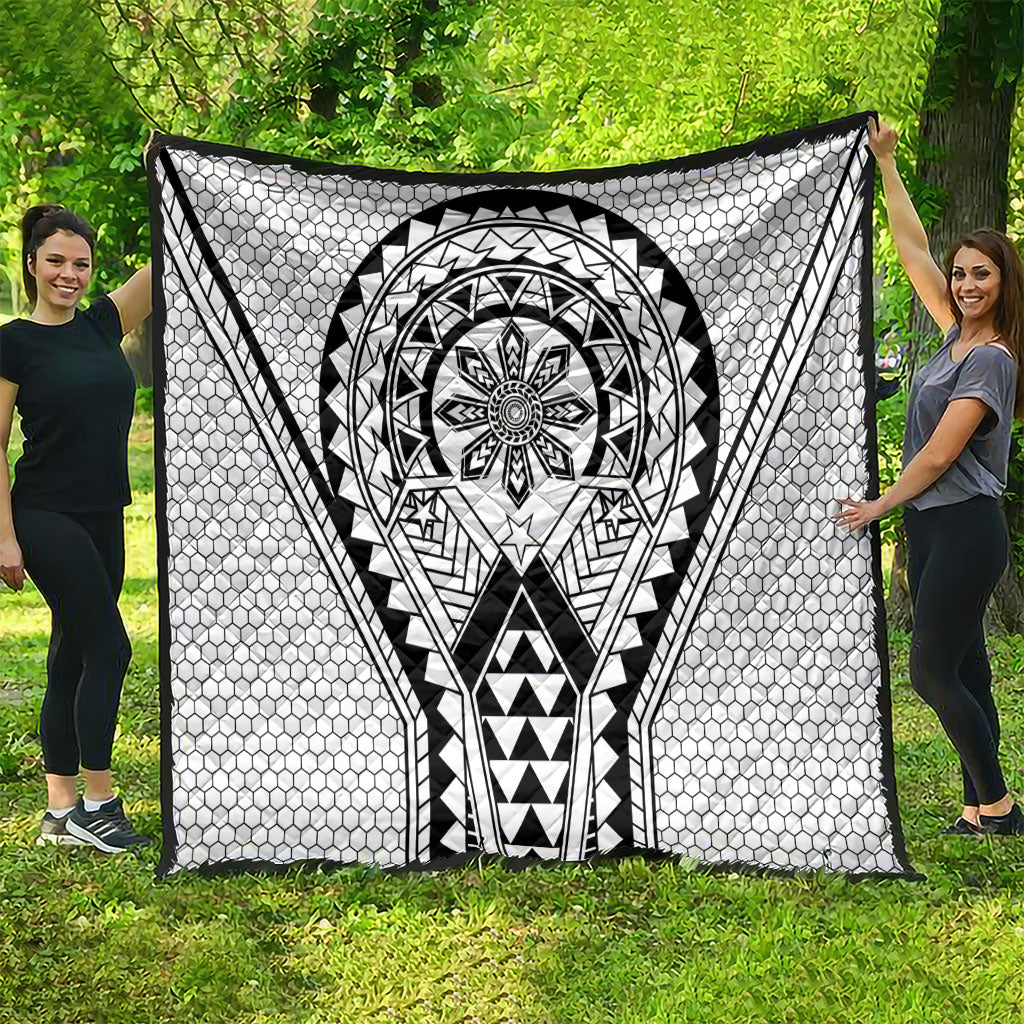 Philippines Batok Tribal Inspired Tattoo White Quilt LT05 - Polynesian Pride