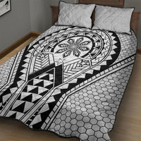 Philippines Batok Tribal Inspired Tattoo White Quilt Bed Set LT05 - Polynesian Pride