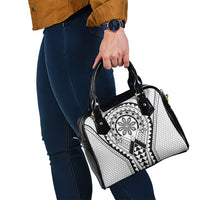 Philippines Batok Tribal Inspired Tattoo White Shoulder Handbag LT05 - Polynesian Pride