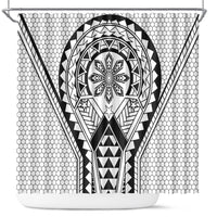 Philippines Batok Tribal Inspired Tattoo White Shower Curtain LT05 White - Polynesian Pride