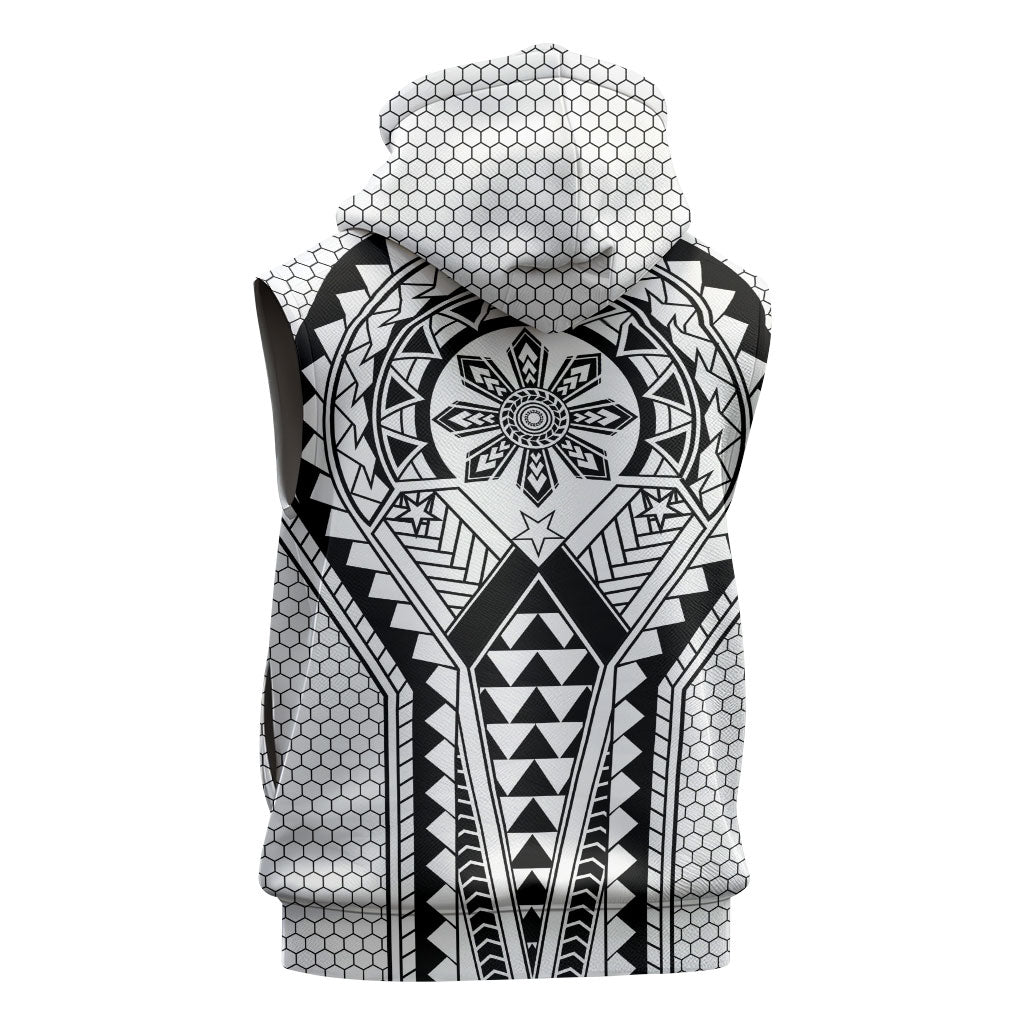 Philippines Batok Tribal Inspired Tattoo White Sleeveless Hoodie LT05 - Polynesian Pride