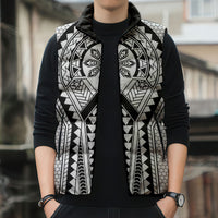Philippines Batok Tribal Inspired Tattoo White Sleeveless Puffer Jacket LT05 - Polynesian Pride
